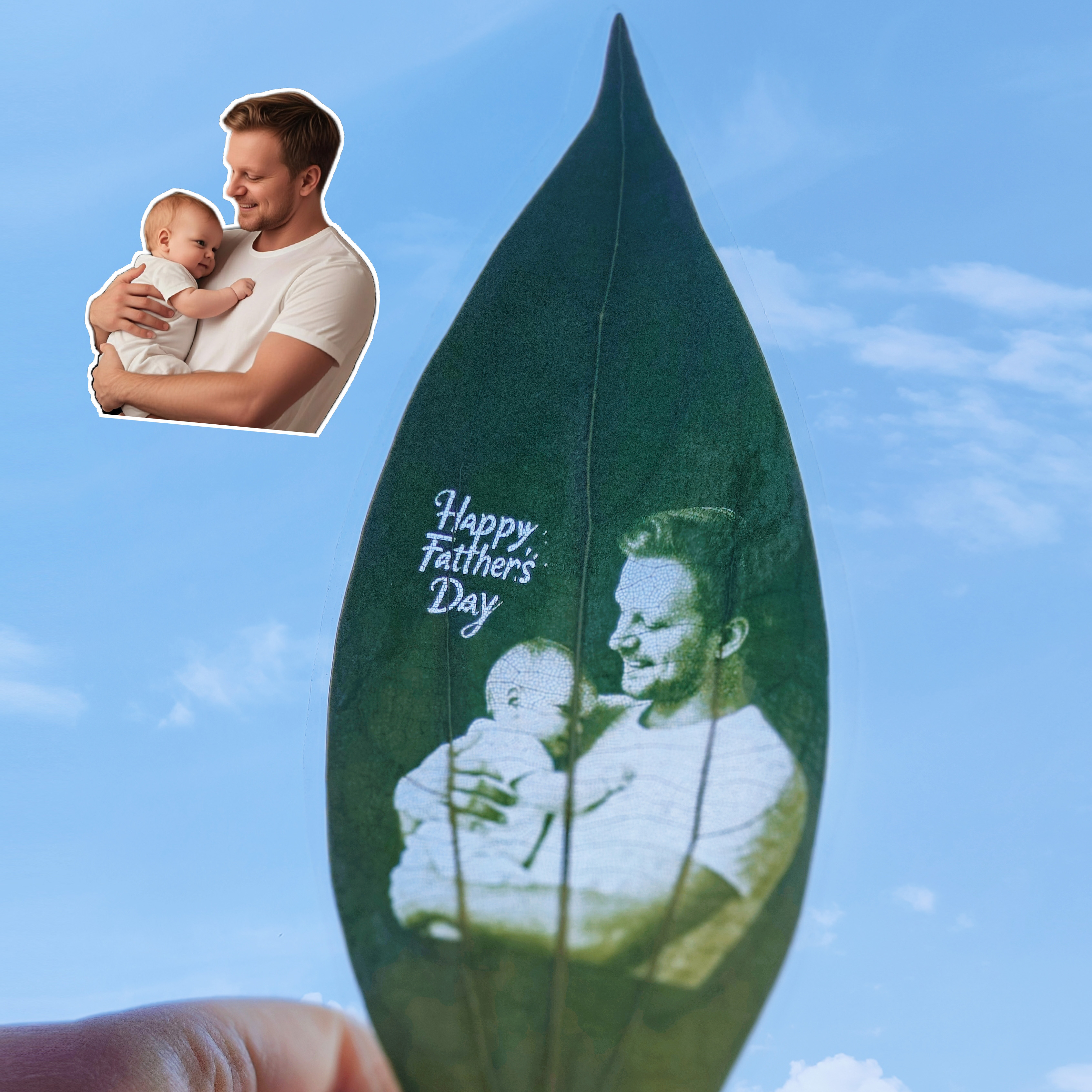 Customized Leaf Carving Photos with Frames Decor Father's Day Gift FHC51098