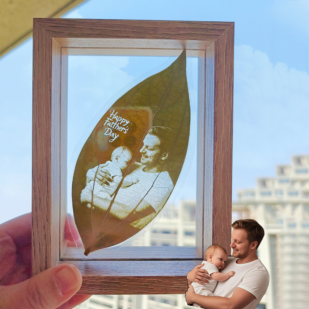 Customized Leaf Carving Photos with Frames Decor Father's Day Gift FHC51098
