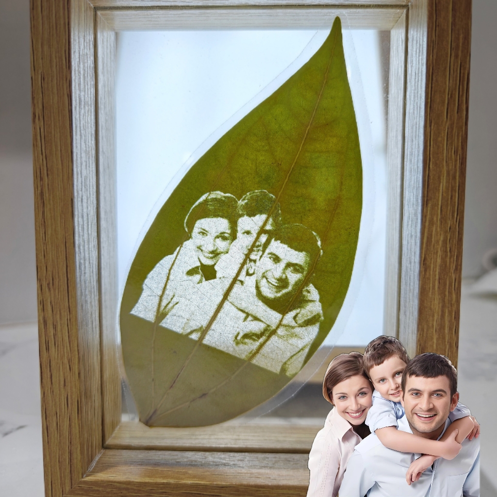 Customized Leaf Carving Photos with Frames Decor Father's Day Gift FHC51099