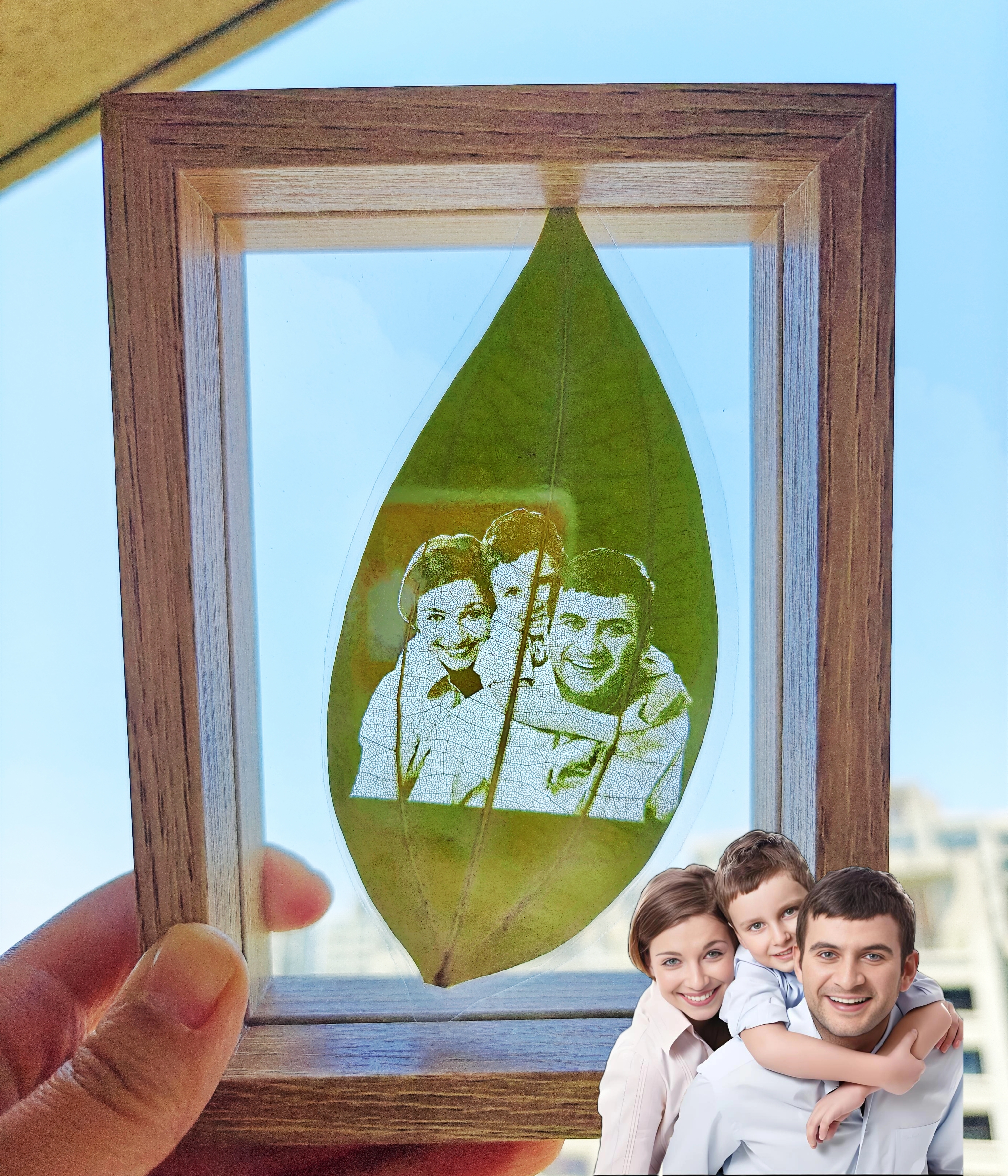 Customized Leaf Carving Photos with Frames Decor Father's Day Gift FHC51099