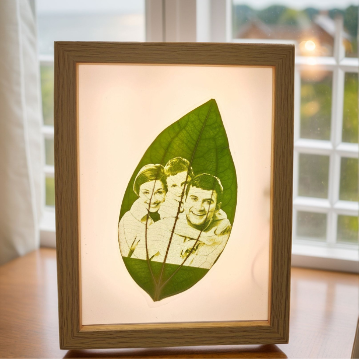 Customized Leaf Carving Photos with Frames Decor Father's Day Gift FHC51099
