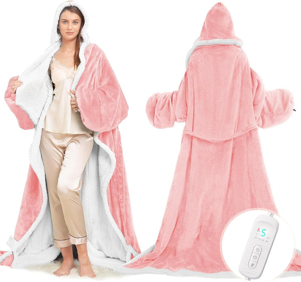Electric WearableThrow Blanket with Sleeves