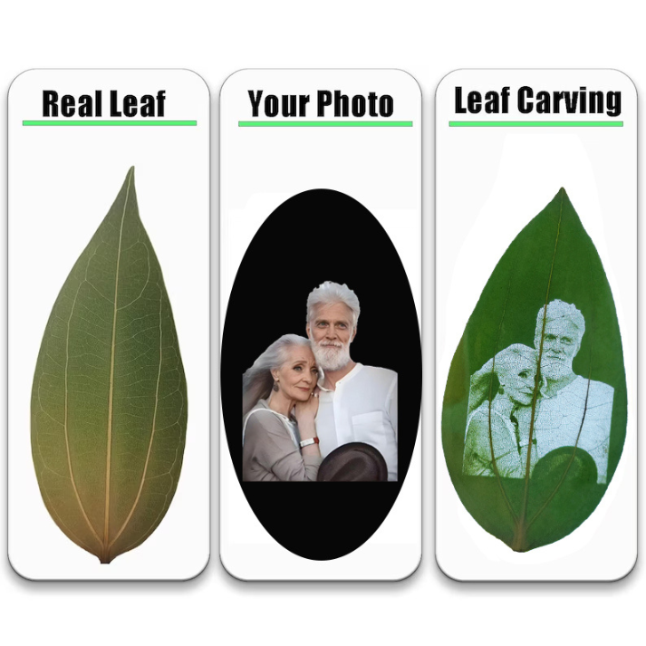 Customized Leaf Carving Photos with Frames Decor Father's Day Gift FHC51101