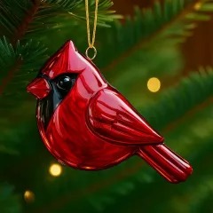 Fused Glass Birds Ornament