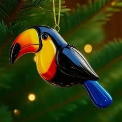 Fused Glass Birds Ornament