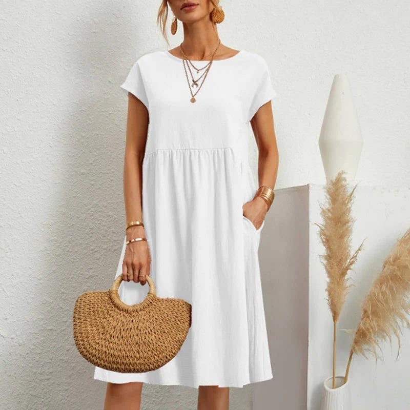 🔥Women's Cotton Round Neck Dress