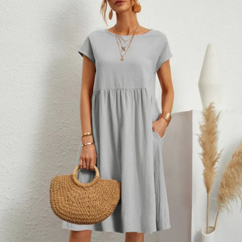 🔥Women's Cotton Round Neck Dress