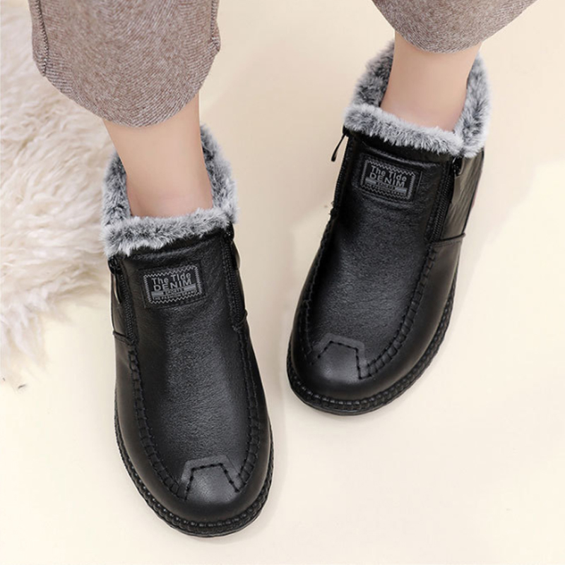 Women's Genuine Leather Non-Slip Zipper Ankle Boots
