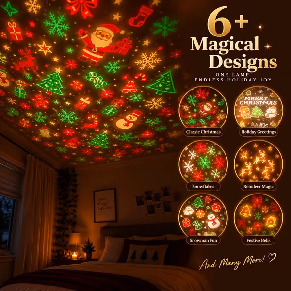 Magical Christmas Tree USB Projector Light – Festive Holiday Atmosphere Lamp