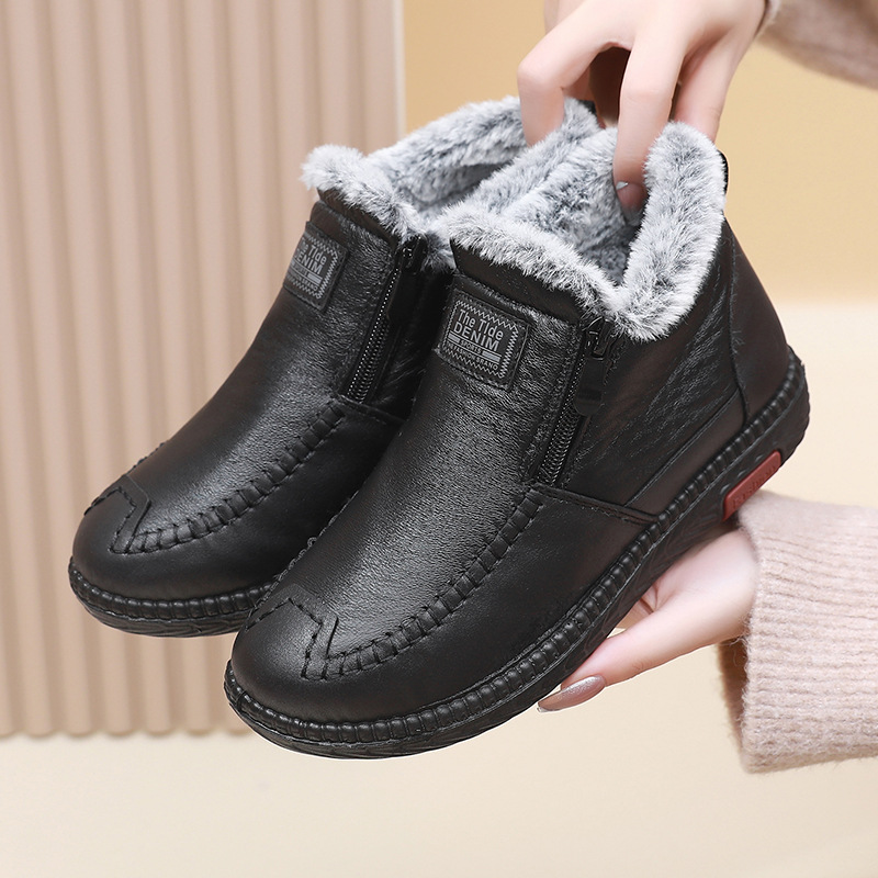 Women's Genuine Leather Non-Slip Zipper Ankle Boots
