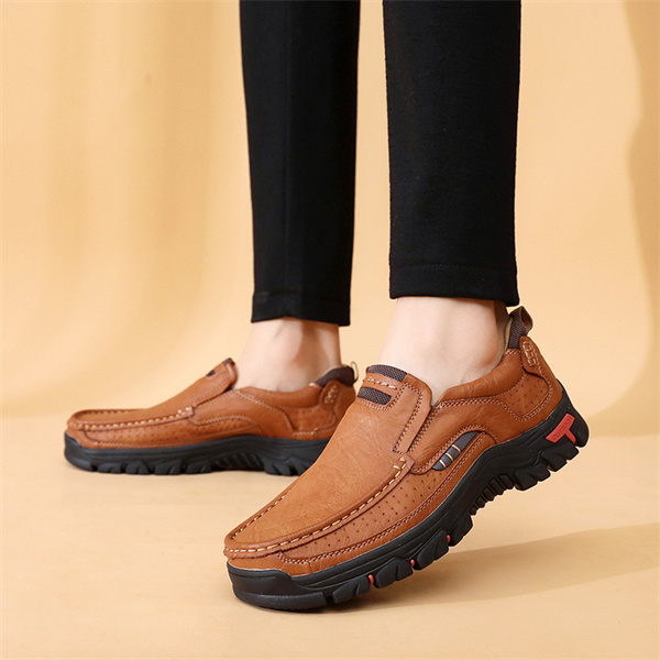 Men's genuine leather cushioned non-slip casual business shoes