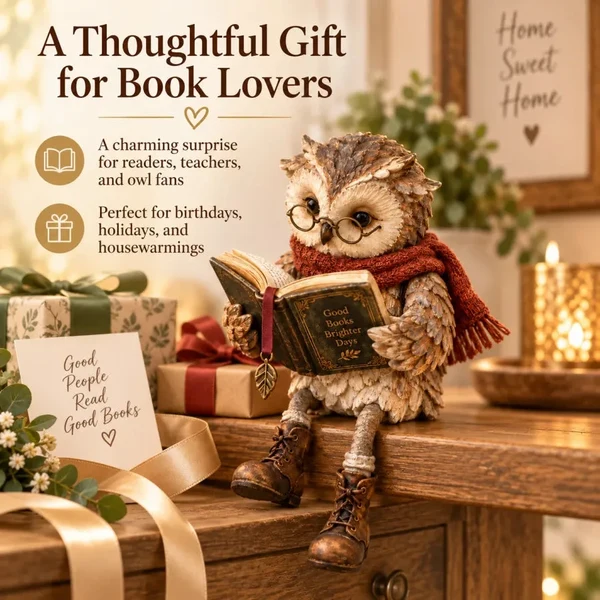 Reading Owl Figurine