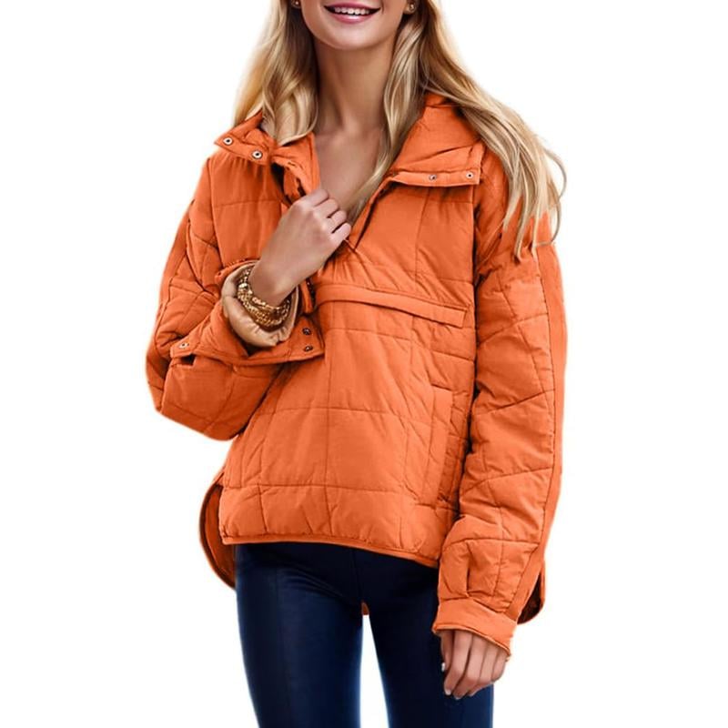 🔥Women's Oversized Hooded Puffer Jacket Quilted Lightweight Winter Warm Pullover Padded Hoodies Coat