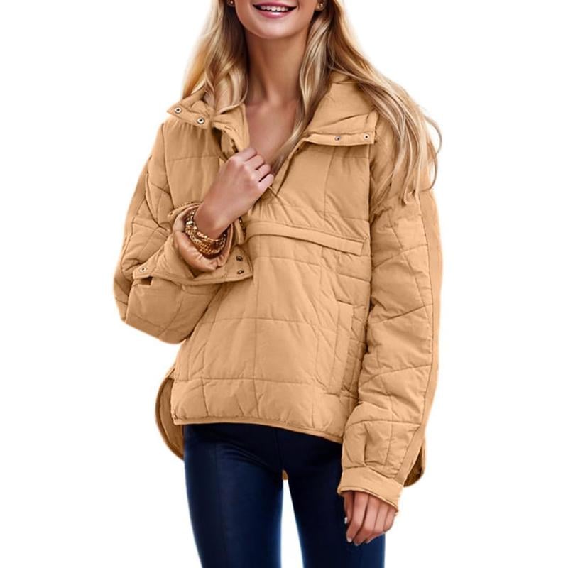 🔥Women's Oversized Hooded Puffer Jacket Quilted Lightweight Winter Warm Pullover Padded Hoodies Coat