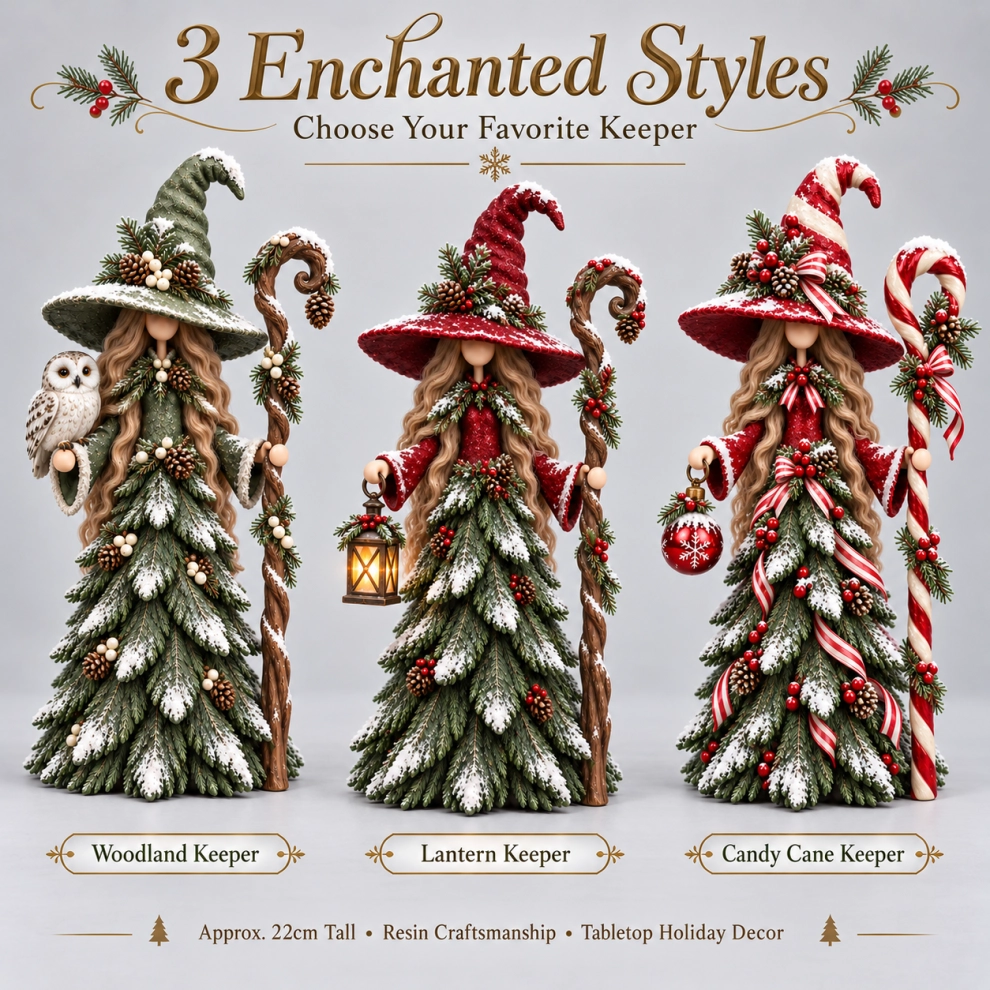Whimsical Christmas Witch Resin Figurine Collection