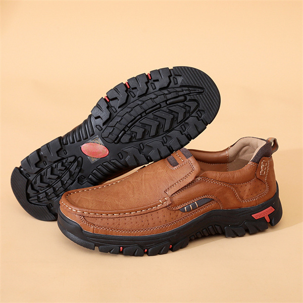 Men's genuine leather cushioned non-slip casual business shoes