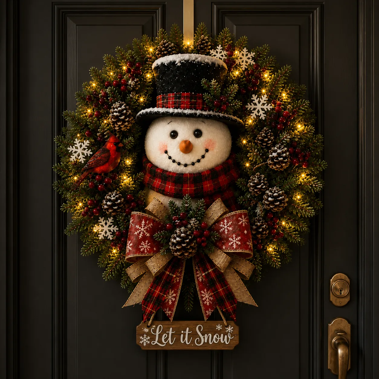 ✨✨Hot Sale 40% OFF⛄ Snowman Lighted Christmas Wreath™ – Festive Holiday Door Decor