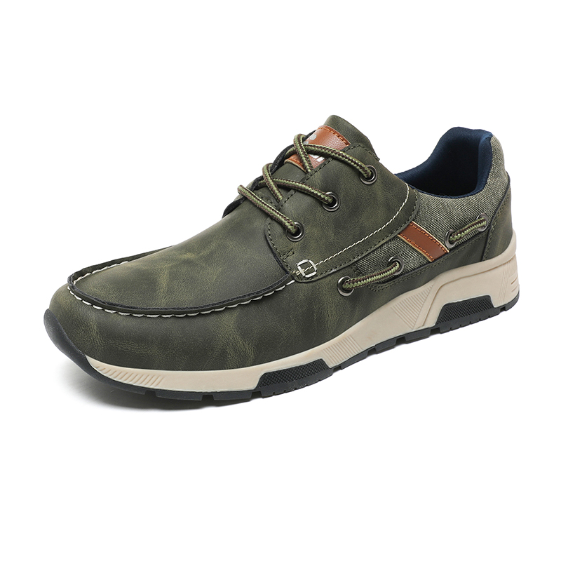 ⏰Limited Time 60% OFF🛒 Men's Comfortable Lace-Up Walking Shoes – Washed Denim-Style Leather With Arch Support, Heel Pain Relief & All-Day Comfort for Casual Daily Wear