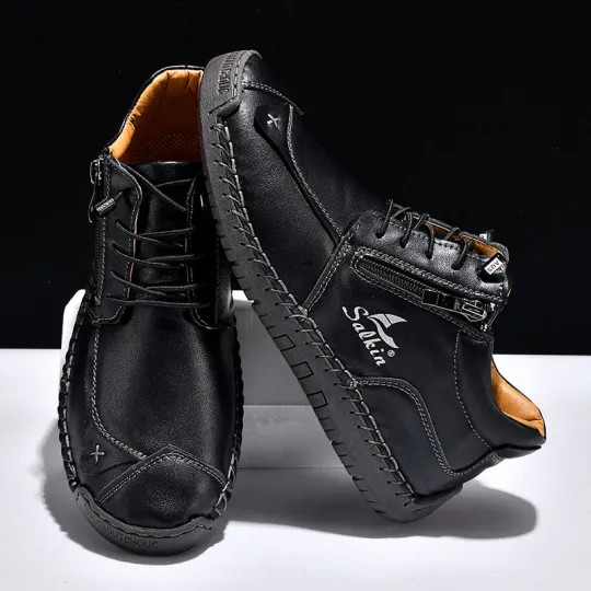 🔥Last day for 70% off 🔥Women's Orthopedic Casual Leather Boots - Wide Toe, Arch Support, Waterproof, Pressure Relief for Everyday & Travel