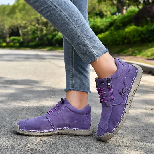 🔥Last day for 70% off 🔥Women's Orthopedic Casual Leather Boots - Wide Toe, Arch Support, Waterproof, Pressure Relief for Everyday & Travel