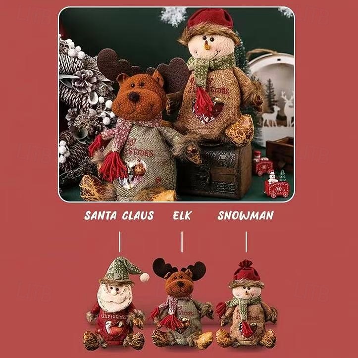 3pcs Christmas Gift Bags Zipper Design,Santa Claus & Reindeer Candy Bags, Apple Gift Bags for Christmas Eve, Holiday Party Decorations 2026 - $25.99 –P5