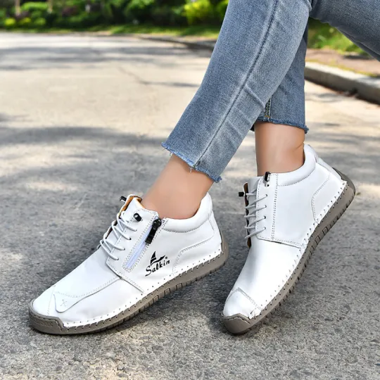 🔥Last day for 70% off 🔥Women's Orthopedic Casual Leather Boots - Wide Toe, Arch Support, Waterproof, Pressure Relief for Everyday & Travel