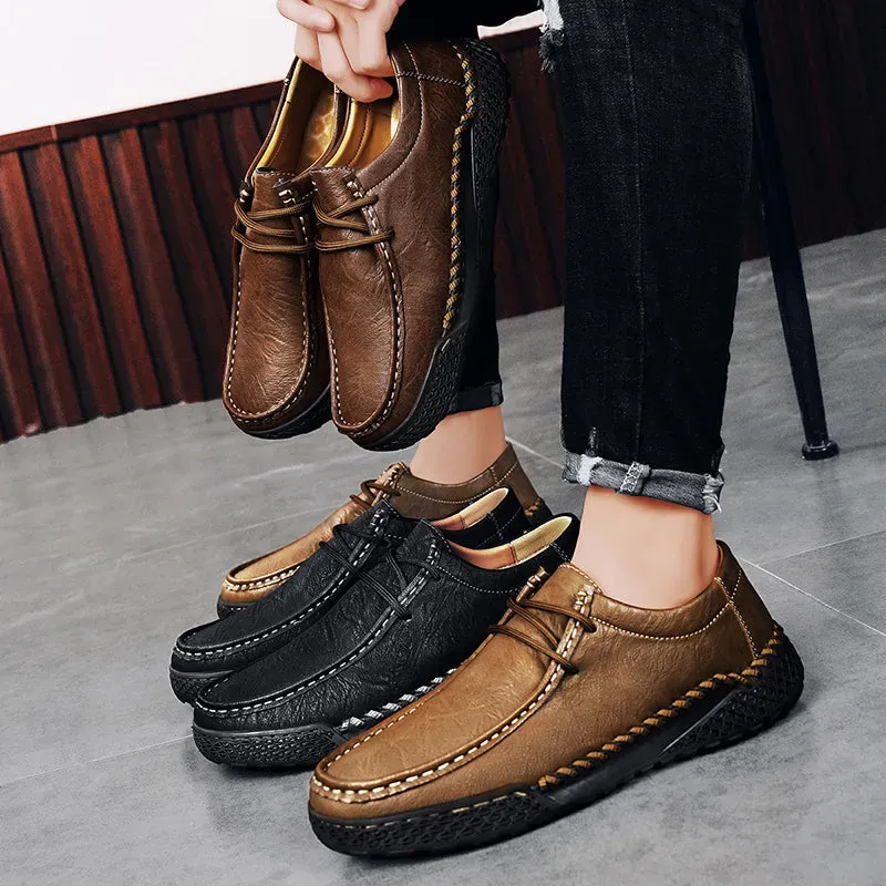 ⏰Clearance Sale – 60% OFF🔥 Men’s Luxury Leather Shoes – Wide Toe Comfort, Arch Support & Easy Slip-On