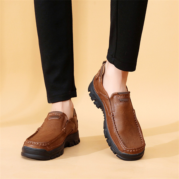 Men's genuine leather cushioned non-slip casual business shoes