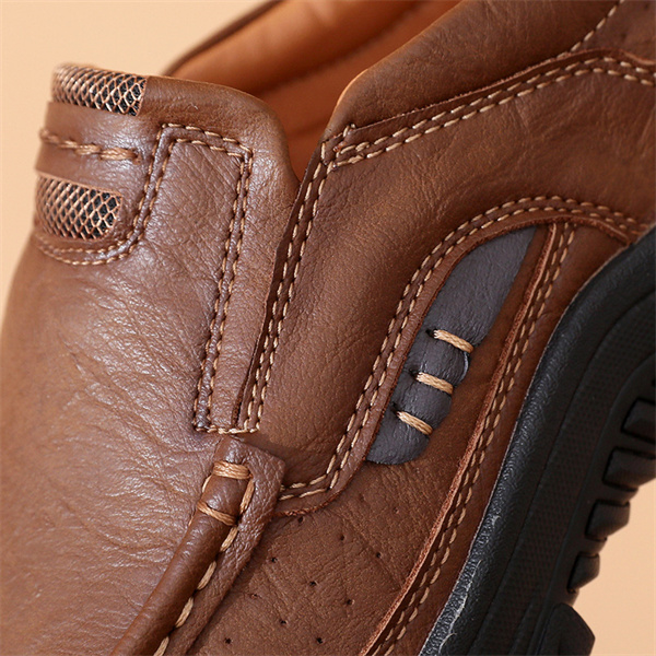 Men's genuine leather cushioned non-slip casual business shoes