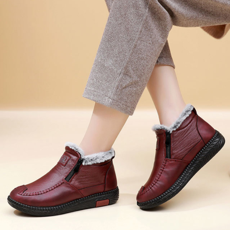 Women's Genuine Leather Non-Slip Zipper Ankle Boots