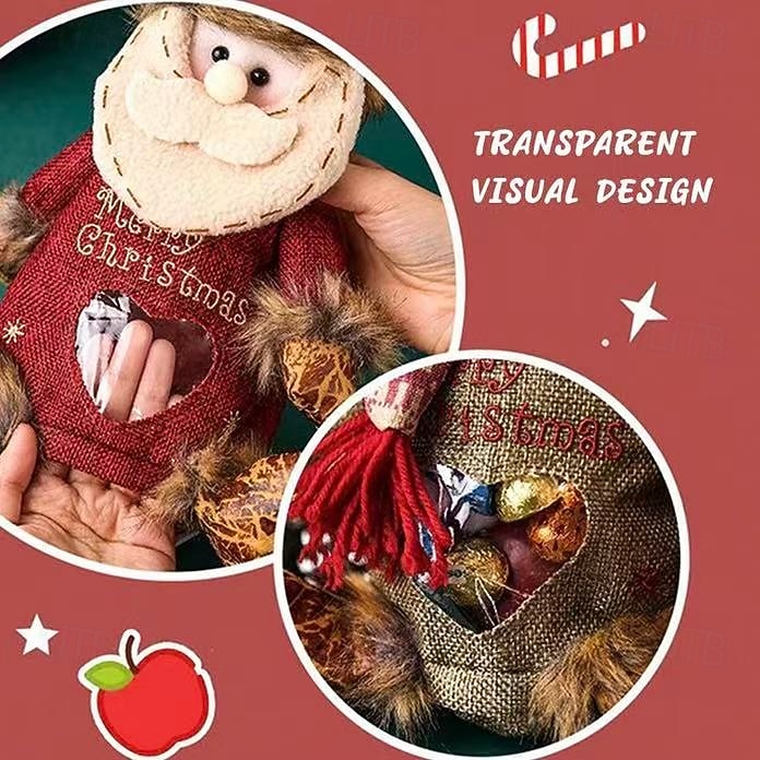 3pcs Christmas Gift Bags Zipper Design,Santa Claus & Reindeer Candy Bags, Apple Gift Bags for Christmas Eve, Holiday Party Decorations 2026 - $25.99 –P4