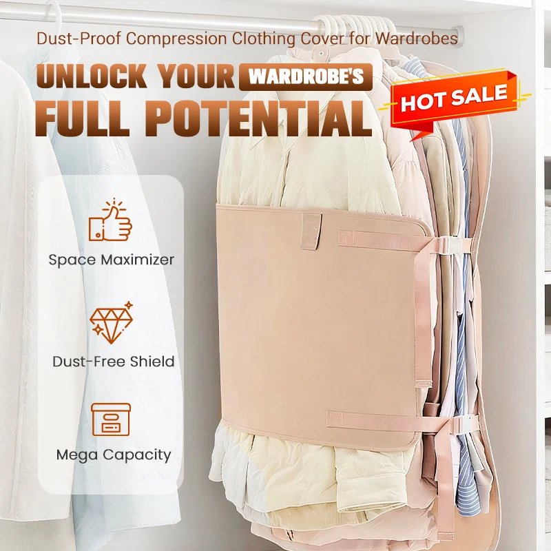 👚🛡️Dust-Proof Compression Clothing Cover for Wardrobes
