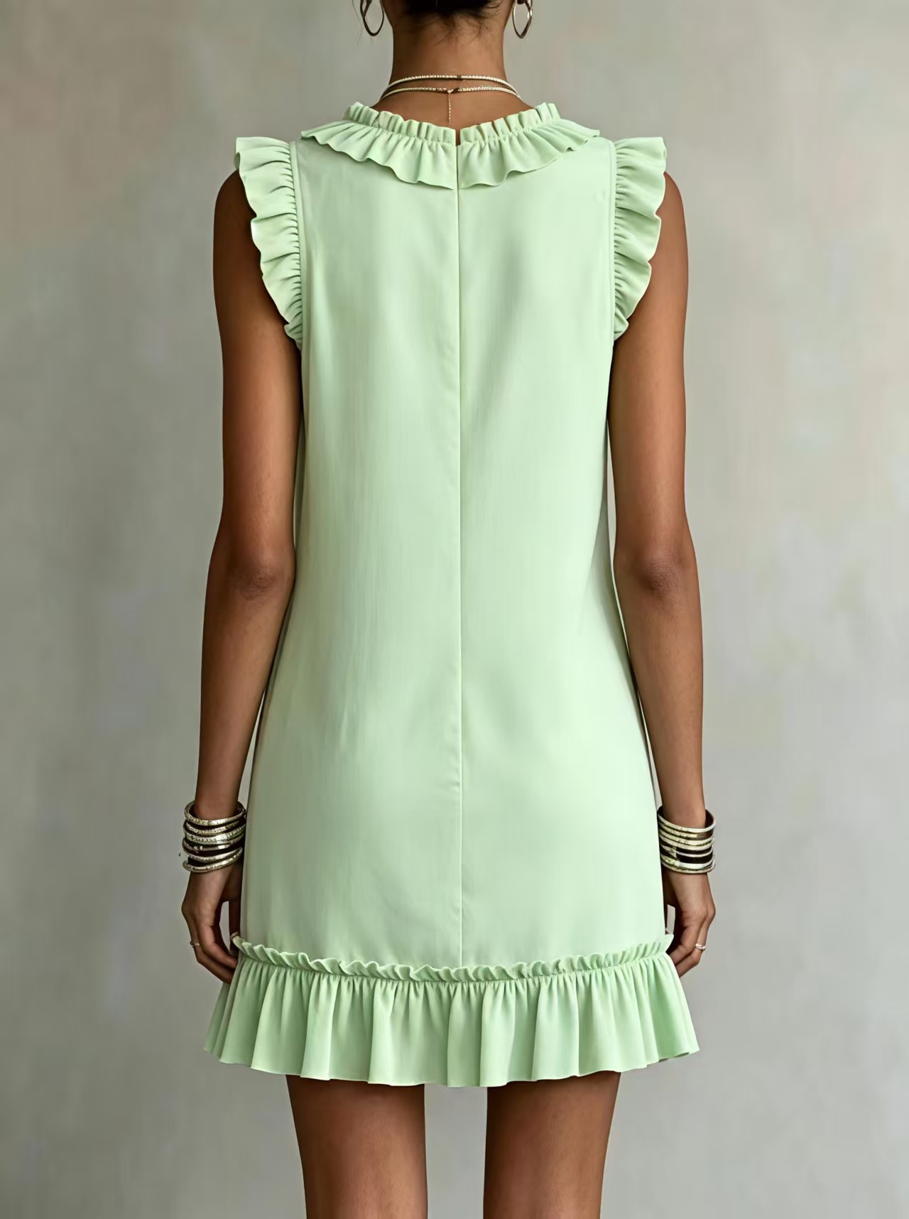 Save up to 70%🛒Women's Ruffle V Neck Sleeveless Mini Dress with Pockets