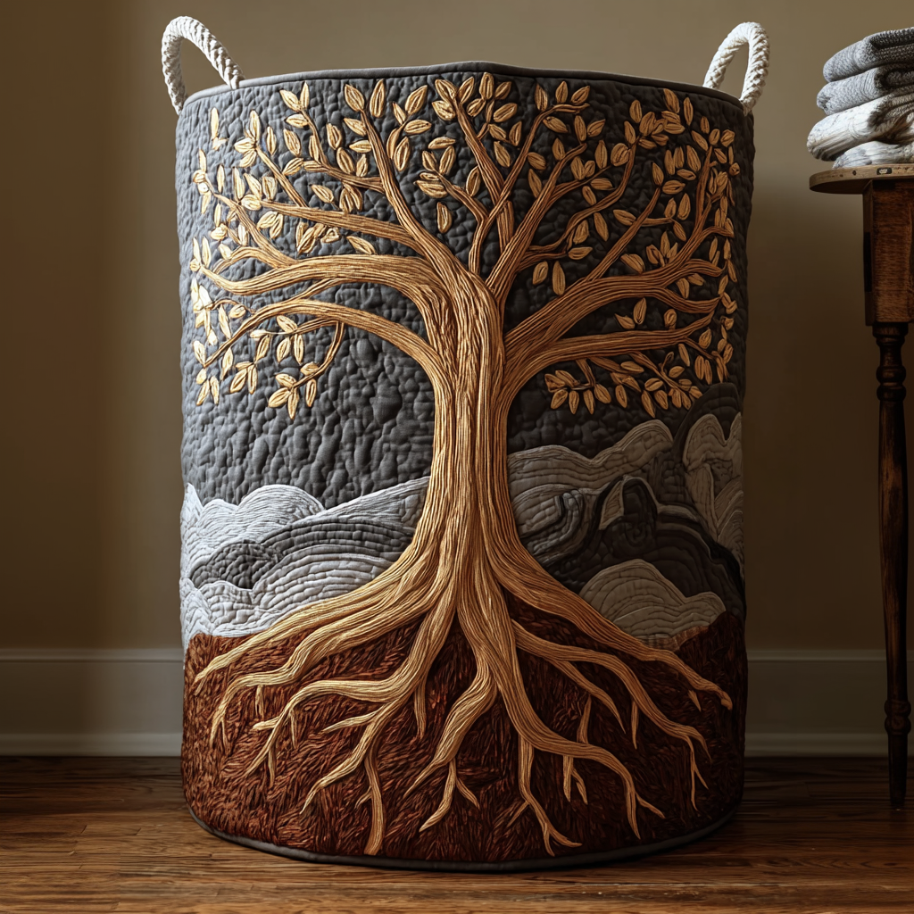 Ancient Grove Quilted Laundry Basket NCU0DDK1028