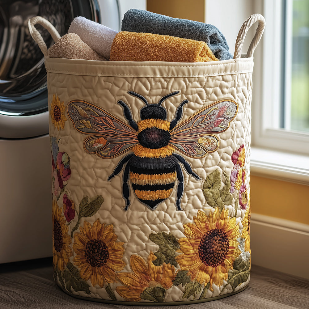 Bee Cozy Quilted Laundry Basket NCU0TH2999