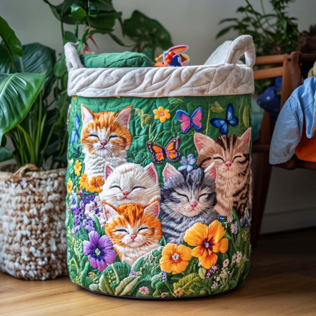 Catnap Corner Quilted Laundry Basket NCU0NNT1325