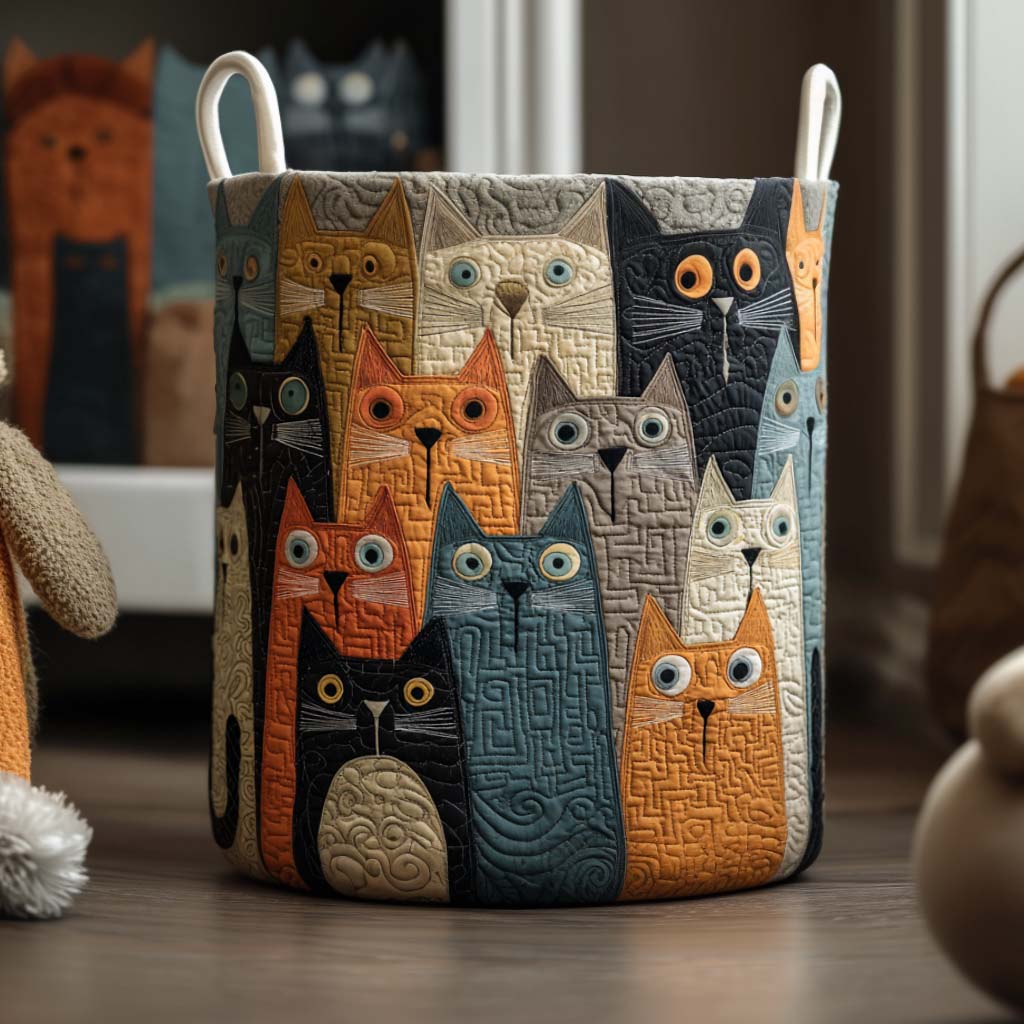 Colorful Crowd Quilted Laundry Basket NCU0NNT1836