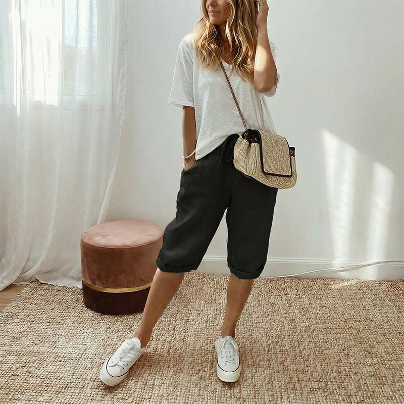 🌷🌷Time-Limited Special Price: 27.99!!⏰Women's Casual Cotton Linen Capris
