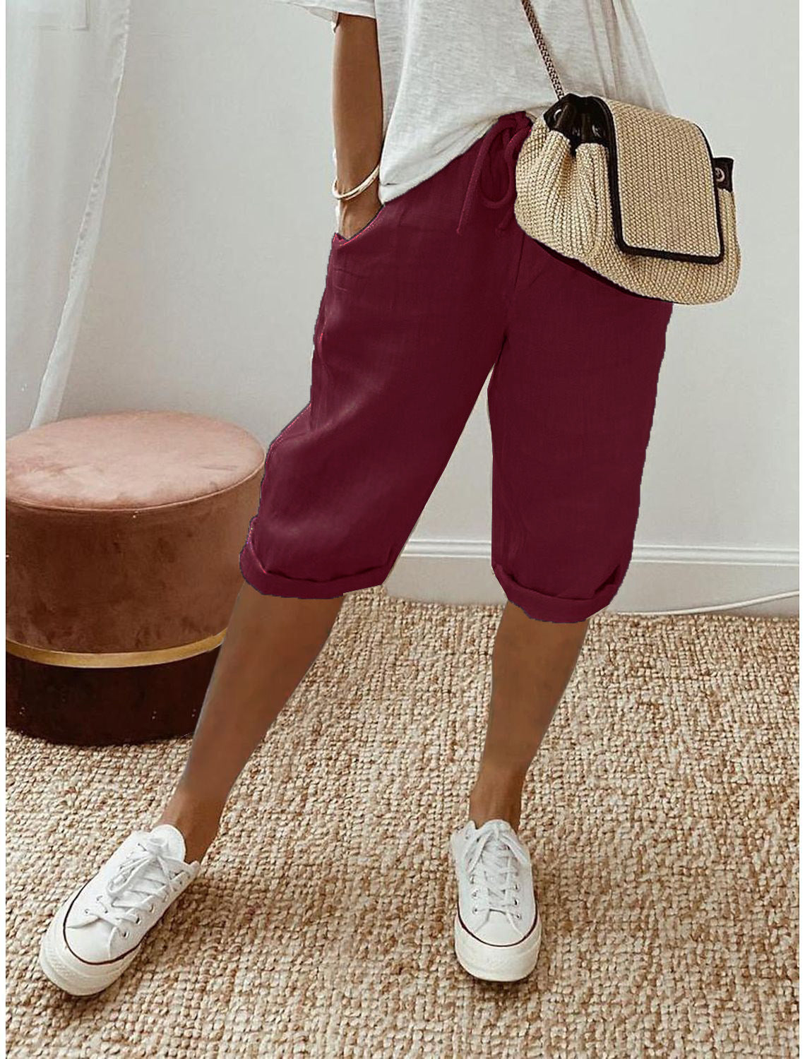 🌷🌷Time-Limited Special Price: 27.99!!⏰Women's Casual Cotton Linen Capris