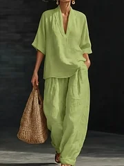 New Arrivals🔥 Women's Casual Cozy Minimalist Linen Two-piece Set