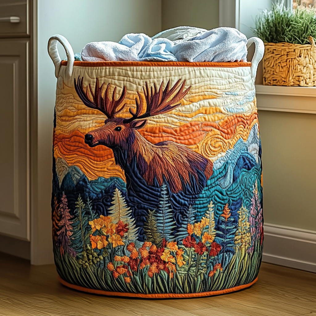 Forest Quilted Laundry Basket NCU0QN056