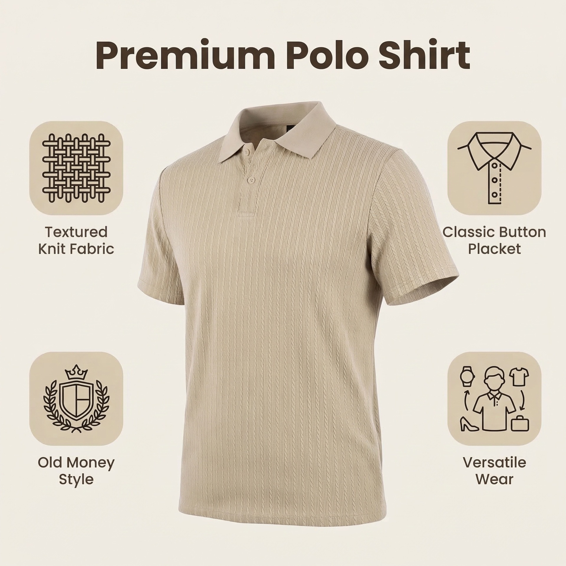 🔥New Arrival🔥Men’s Snake Textured Stretch Knit Polo Shirt