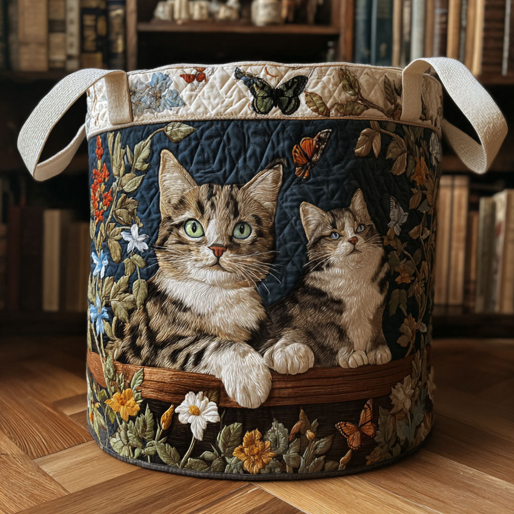 Paws in the Garden Quilted Laundry Basket NCU0PTT1942