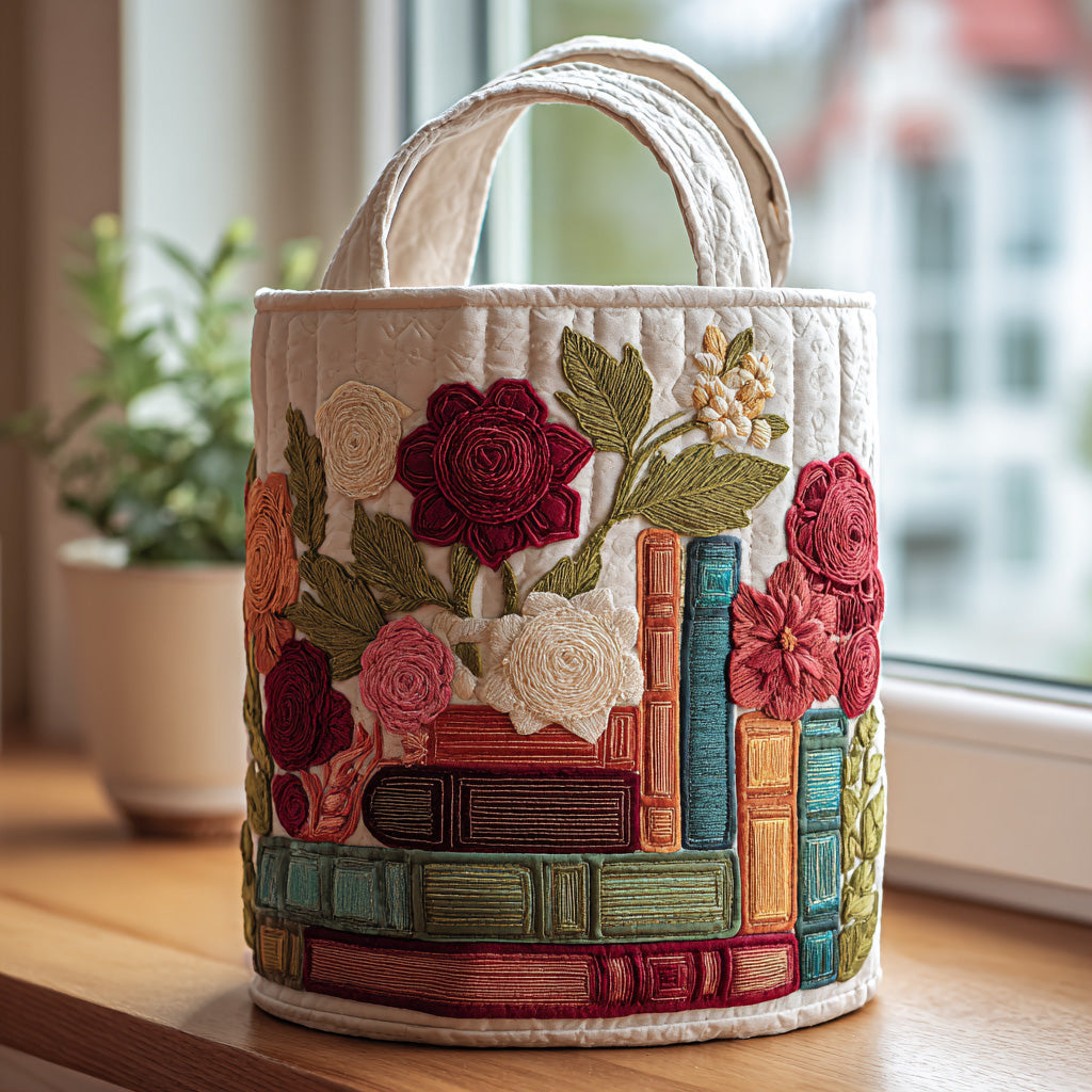 Bookish Garden Quilted Laundry Basket NCU0QN016