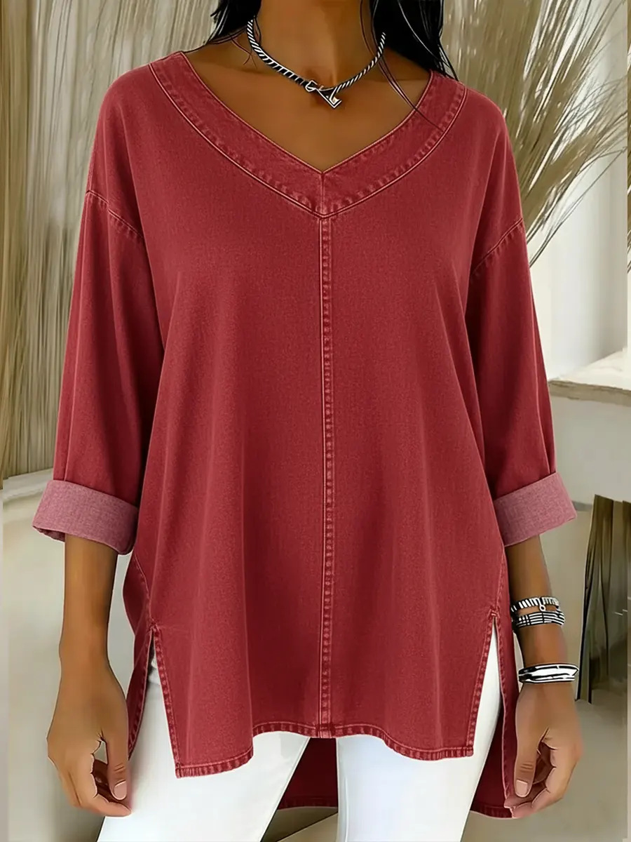 🎄 New Arrivals🔥 Women's Casual Washed Denim Cotton Top