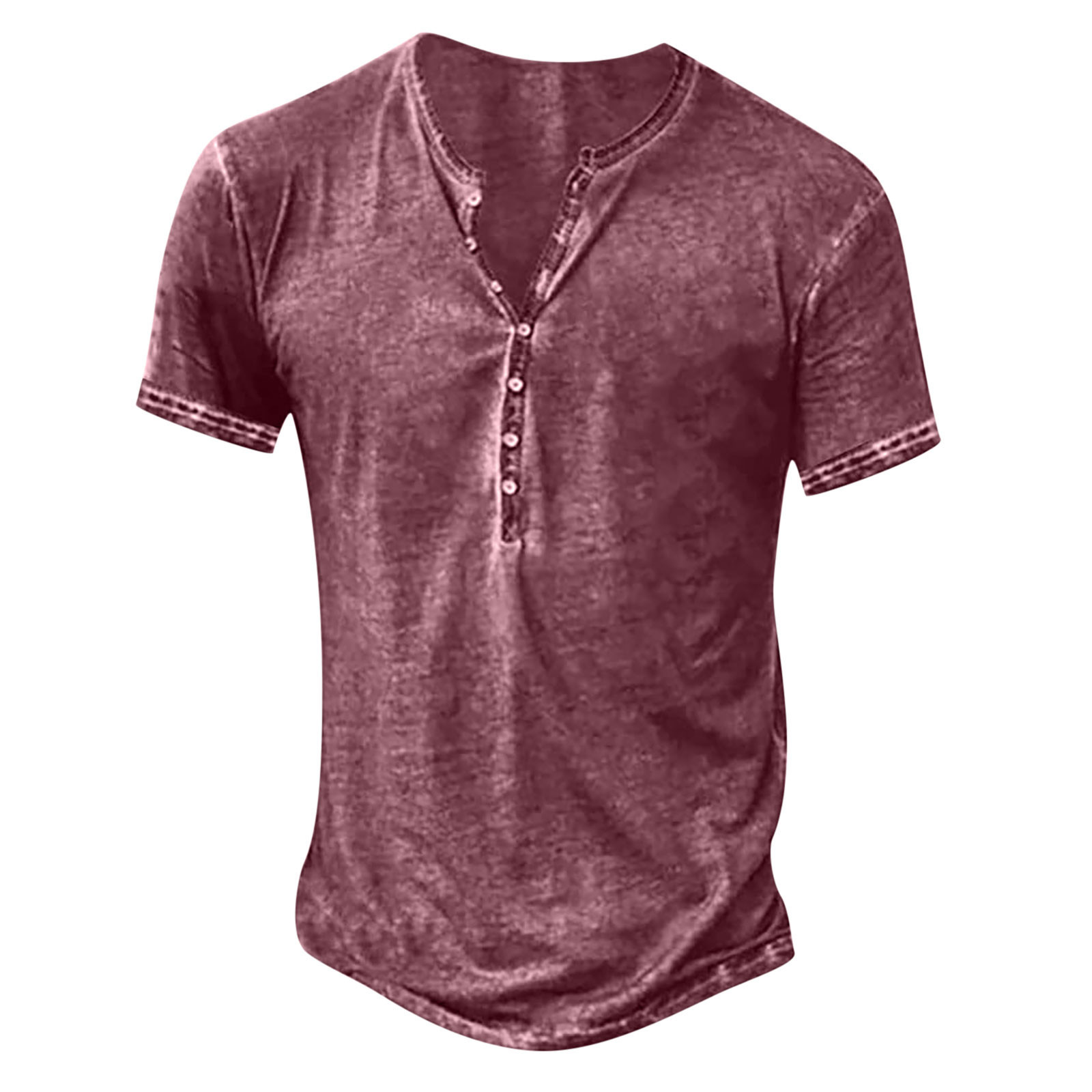 Men's Cotton Vintage Henley Short Sleeve Tee