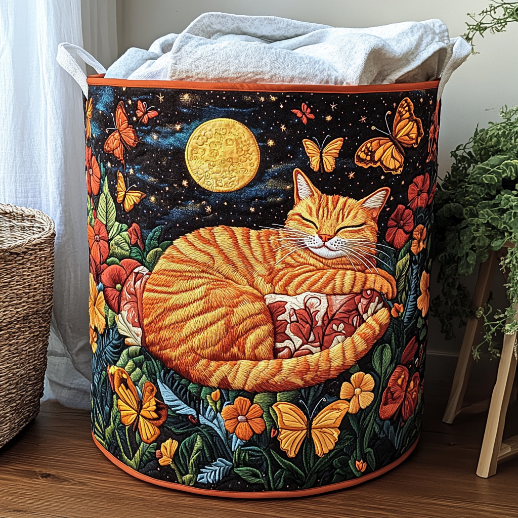 Cat Quilted Laundry Basket NCU0QN017