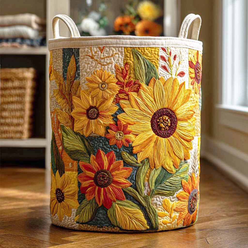 Sunflower Quilted Laundry Basket NCU0QN042