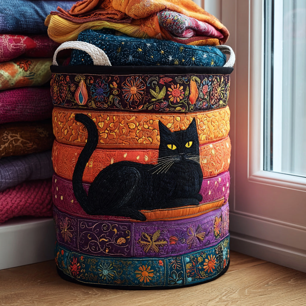 Cat Quilted Laundry Basket NCU0QN041