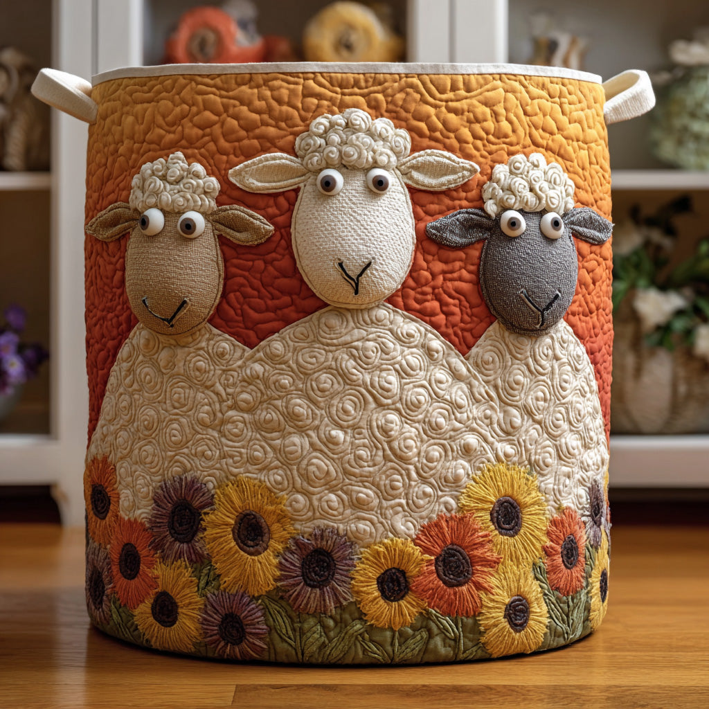 Sheep Quilted Laundry Basket NCU0QN029